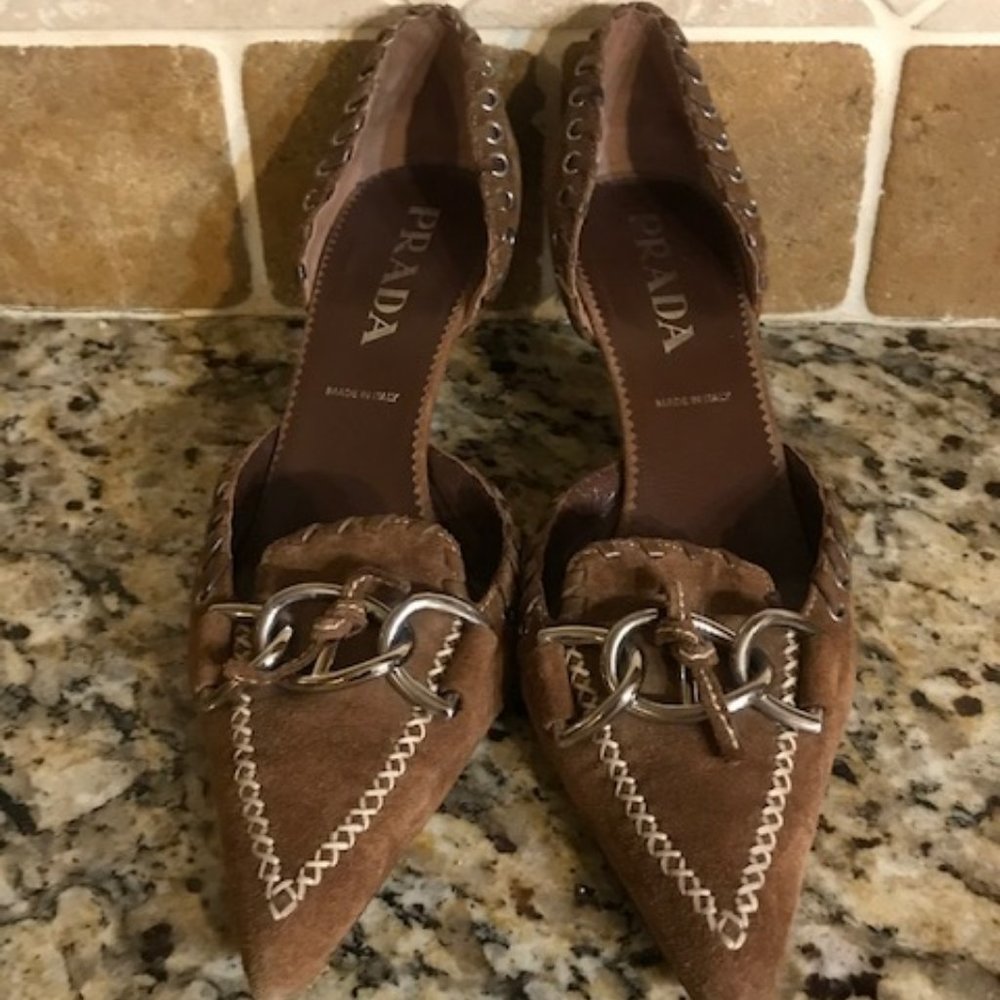 Beautiful Auth Prada Suede Shoes